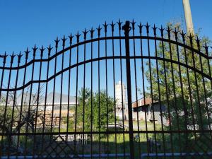 Large iron gate